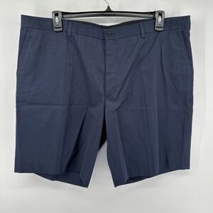 Ralph Lauren Purple Label Mens Navy Shorts Size 42 Flat Front Cotton